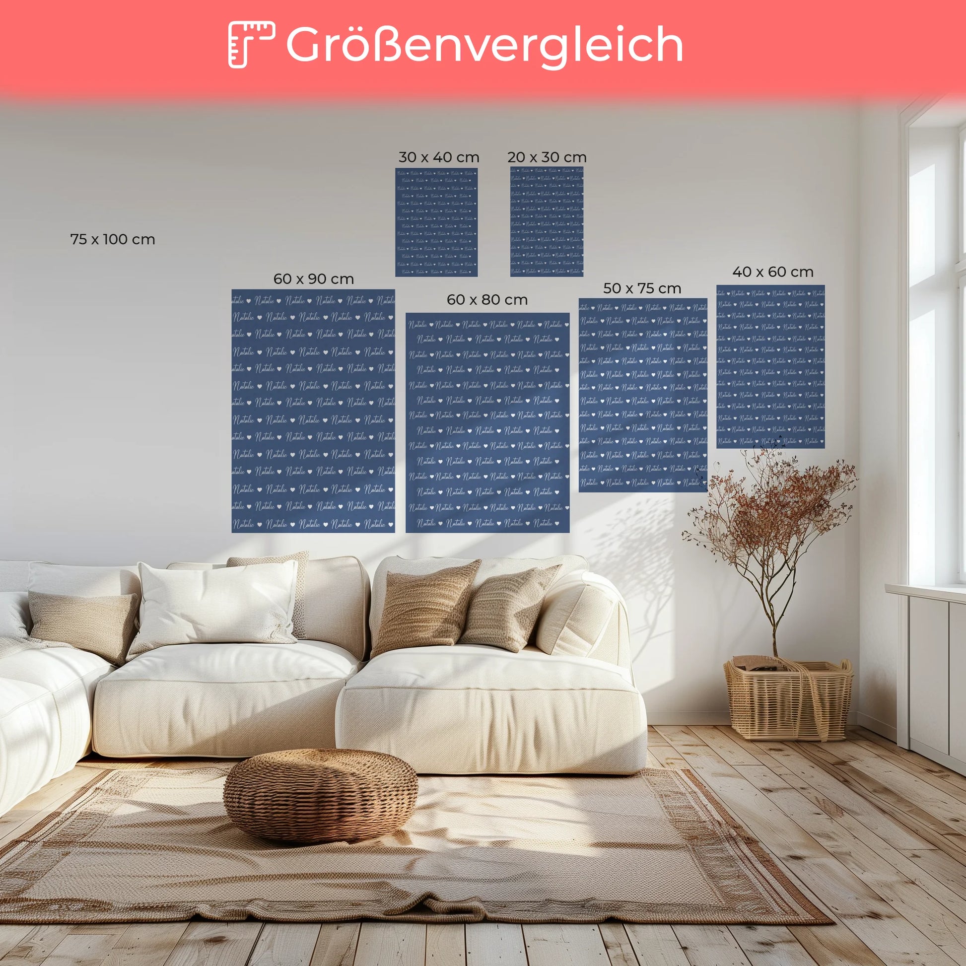 Personalisierte Leinwand mit Namen Kinder Leinwand Fernblau 6