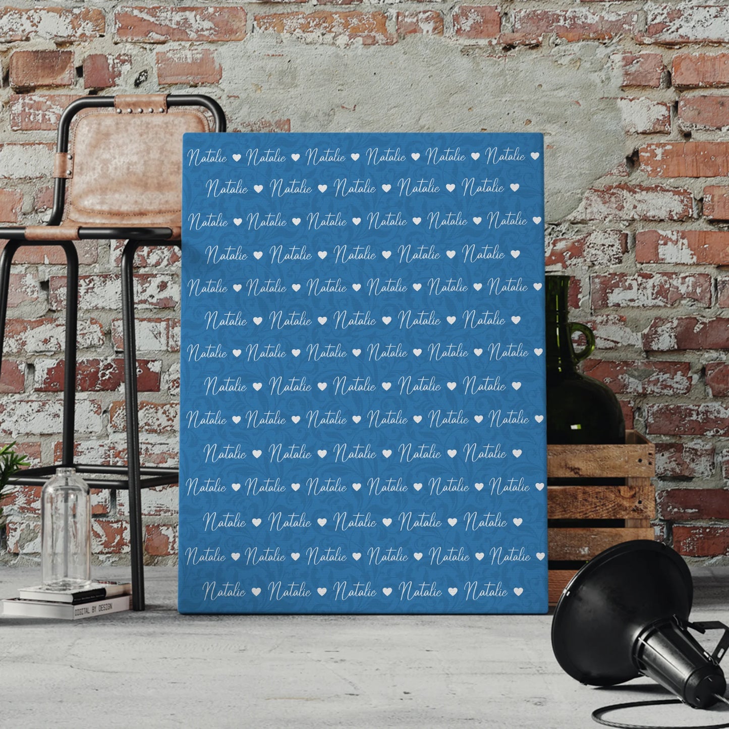 Leinwand mit Namen Kinder Leinwand Lichtblau 4