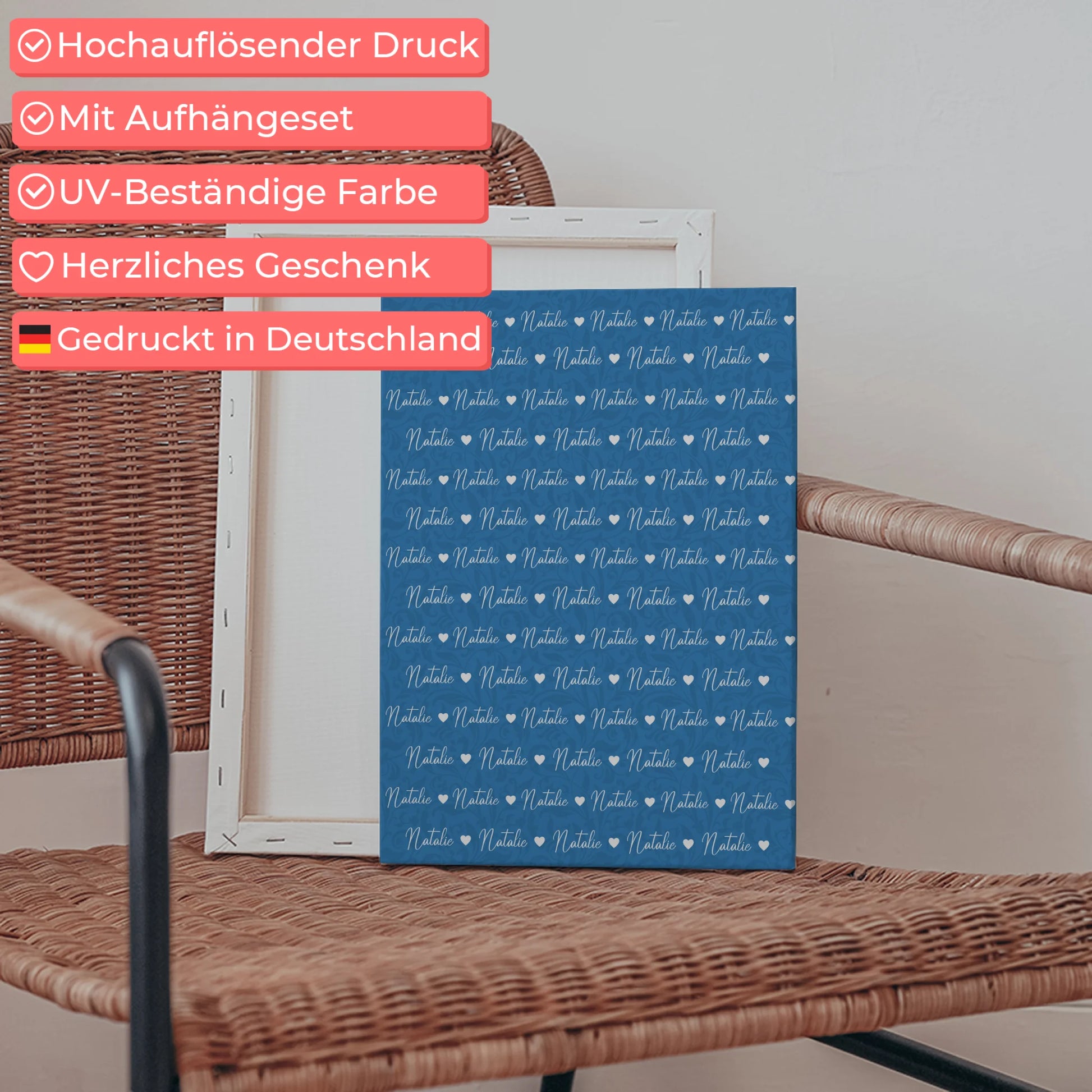 Leinwand mit Namen Kinder Leinwand Lichtblau 5