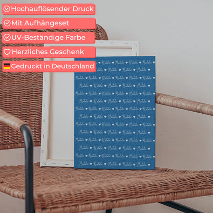 Leinwand mit Namen Kinder Leinwand Lichtblau 5