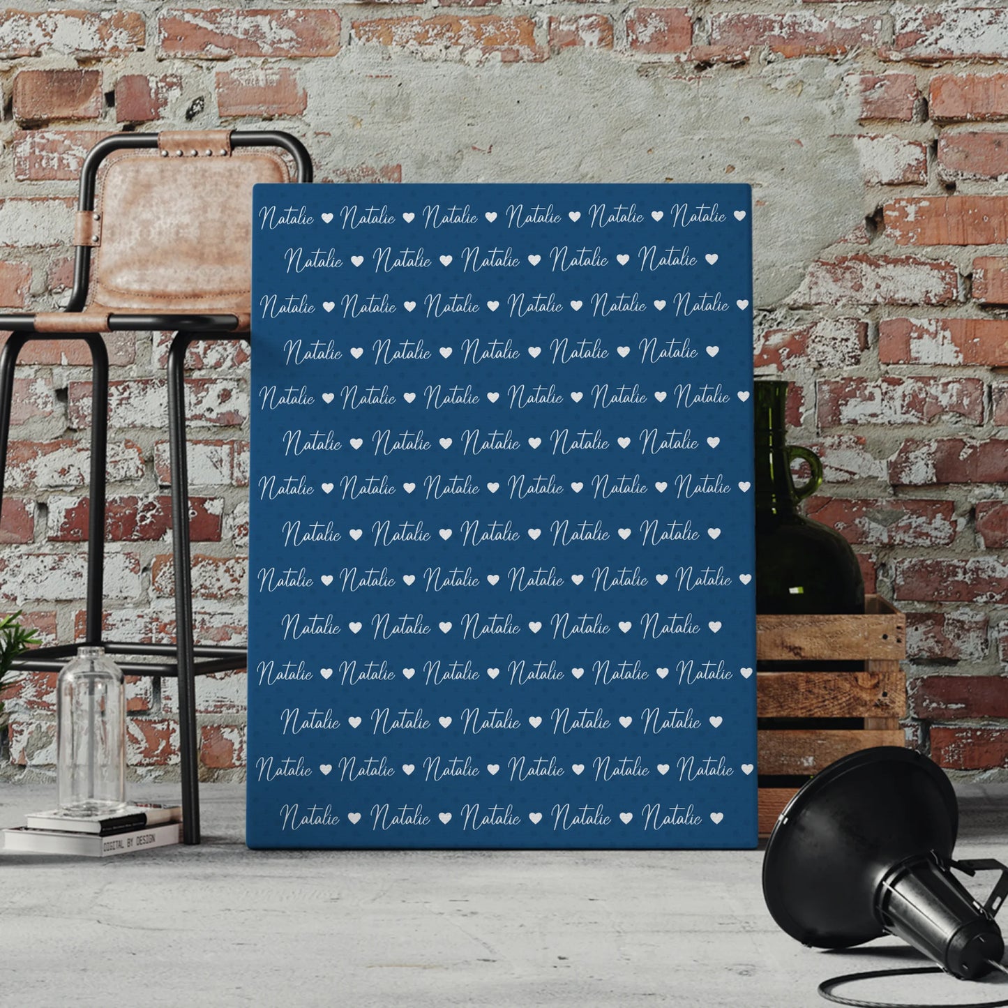 Personalisierte Leinwand mit Namen Kinder Leinwand Capriblau 4