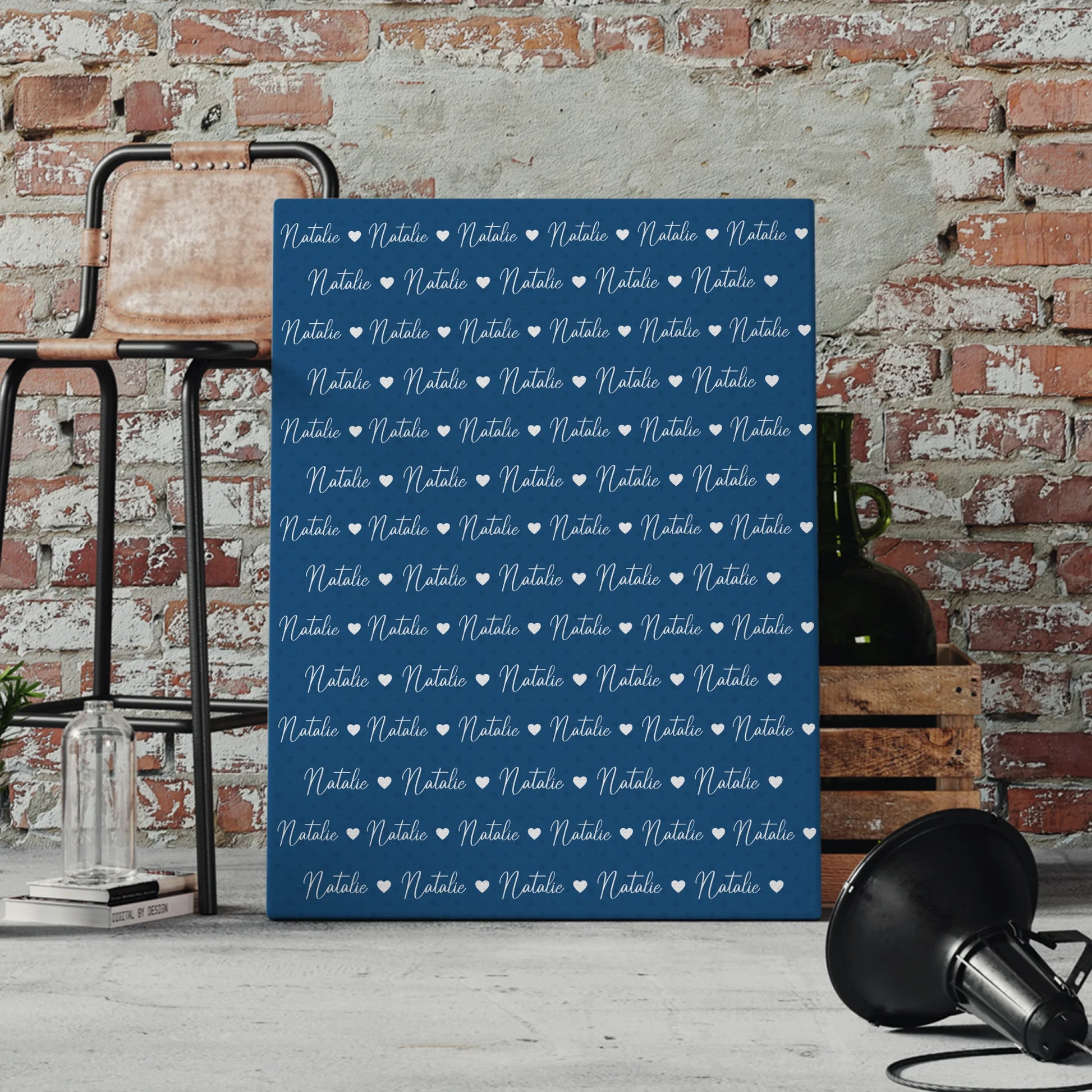 Personalisierte Leinwand mit Namen Kinder Leinwand Capriblau 4