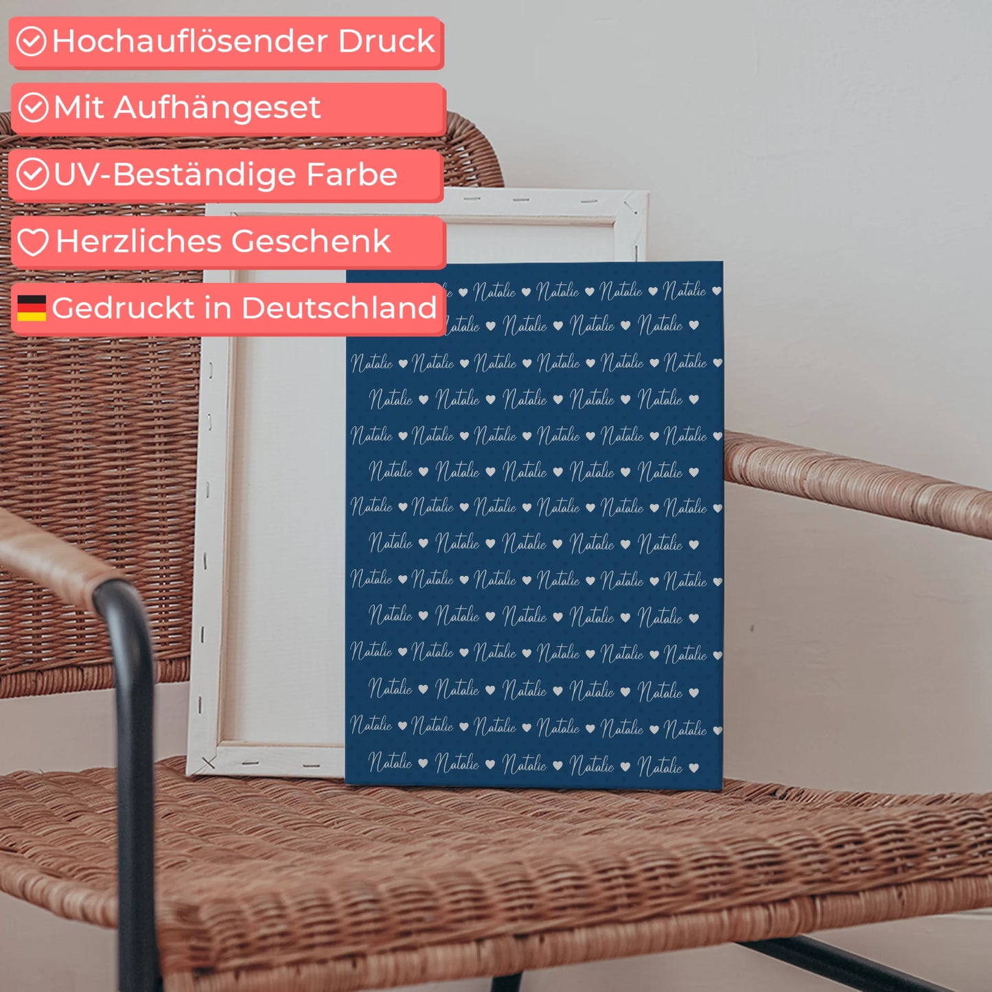 Personalisierte Leinwand mit Namen Kinder Leinwand Capriblau 5