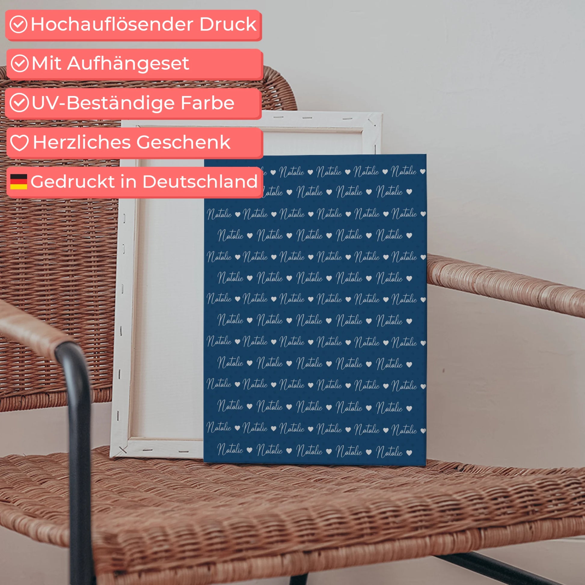 Personalisierte Leinwand mit Namen Kinder Leinwand Capriblau 5