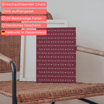 Kinder Leinwand personalisiert Leinwand mit Namen Rotviolett 5
