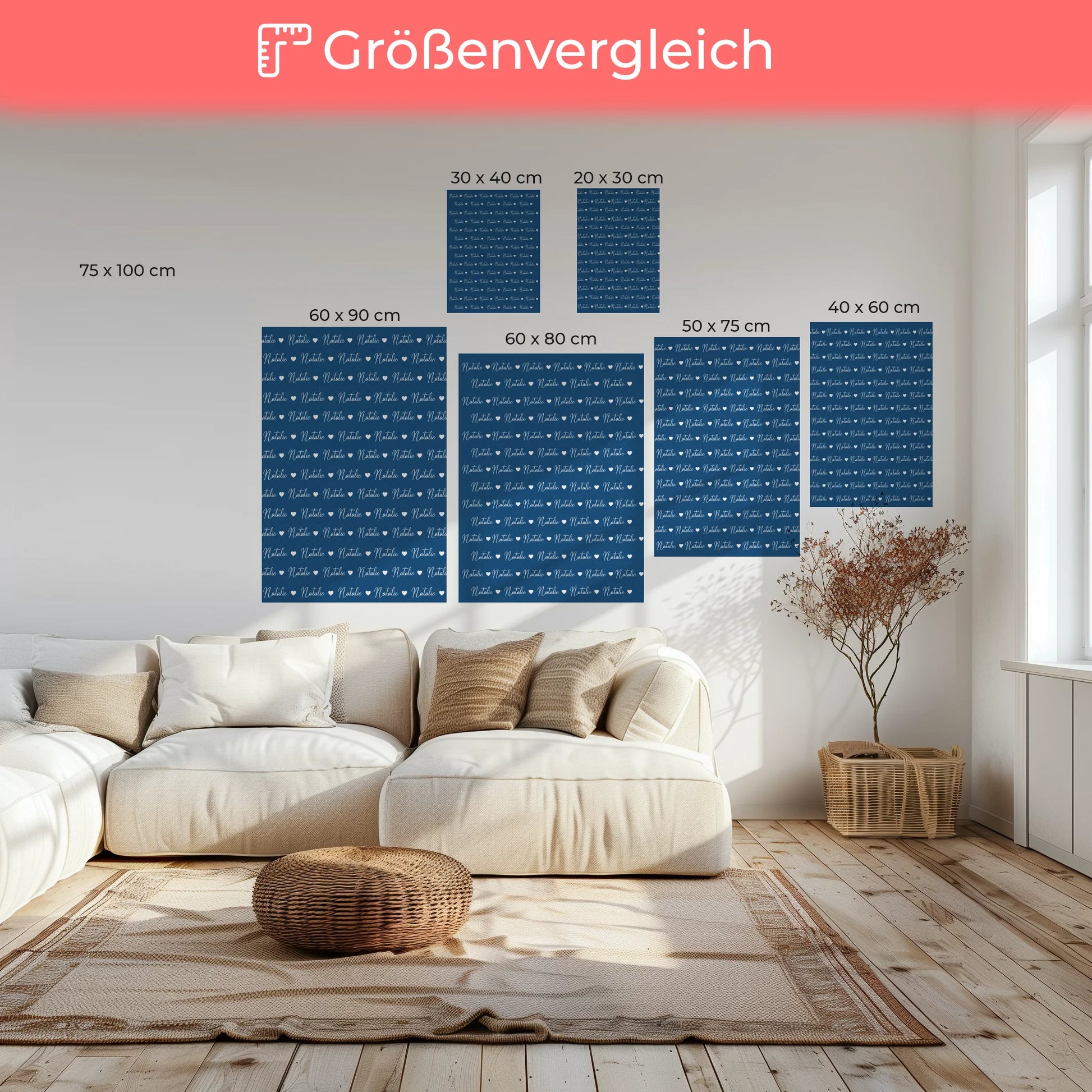 Personalisierte Leinwand mit Namen Kinder Leinwand Capriblau 6