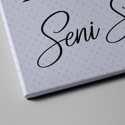 Leinwand Personalisiert für Paare Mit Fotos Initialien und Fotos Seni Seviyorum 4