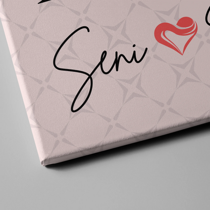 Leinwand Liebe für Paare Mit Namen Initialien und Fotos Seni Seviyorum 4