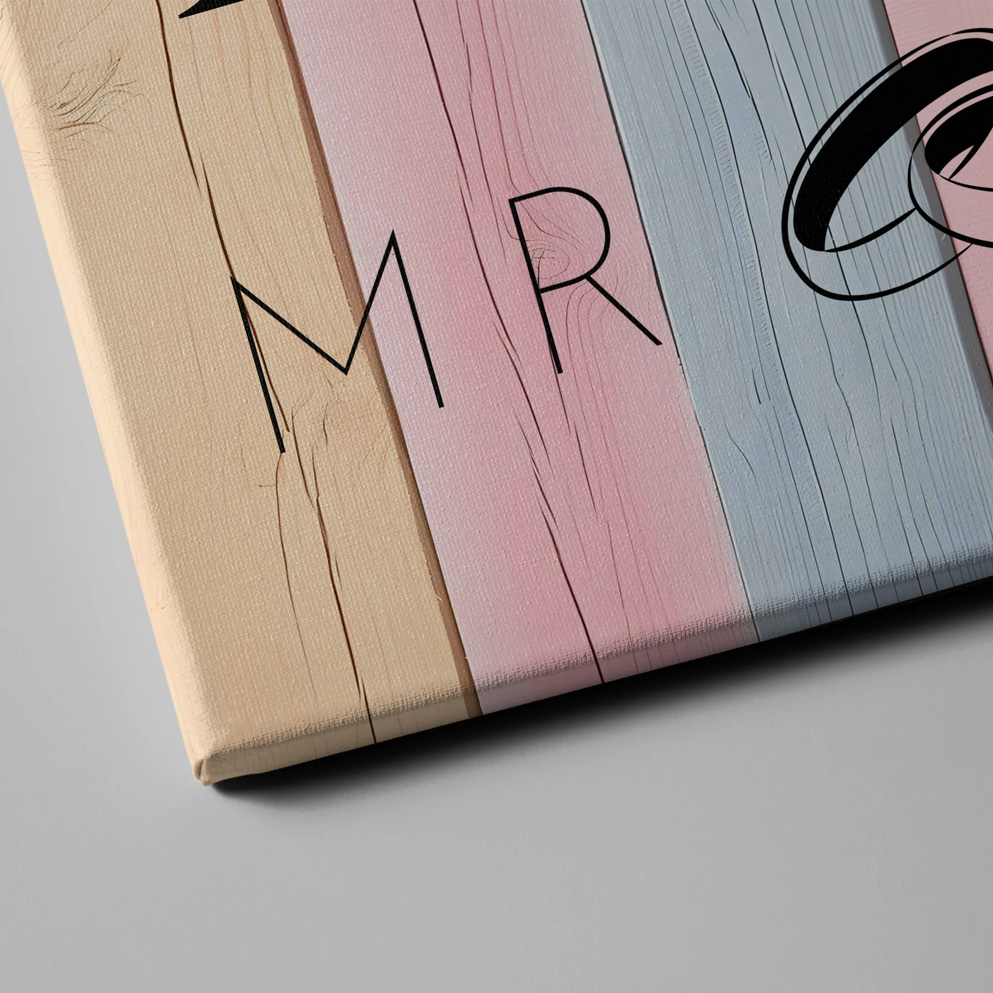 Leinwand personalisiert Mit Initialien Namen und Fotos Mr & Mrs 4