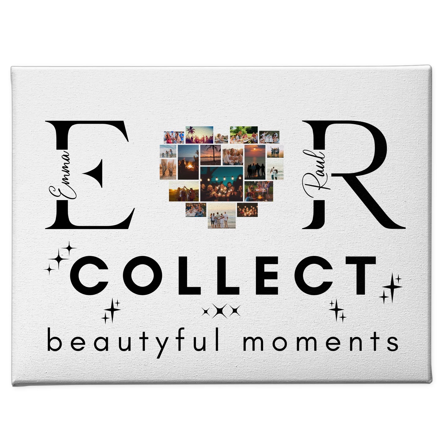 Personalisierte Leinwand Paare Mit Fotos Initialien und Fotos Te Amo 1