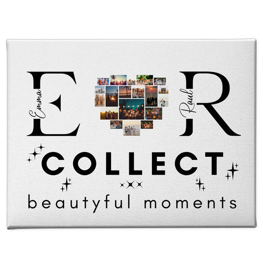 Personalisierte Leinwand Paare Mit Fotos Initialien und Fotos Te Amo 1