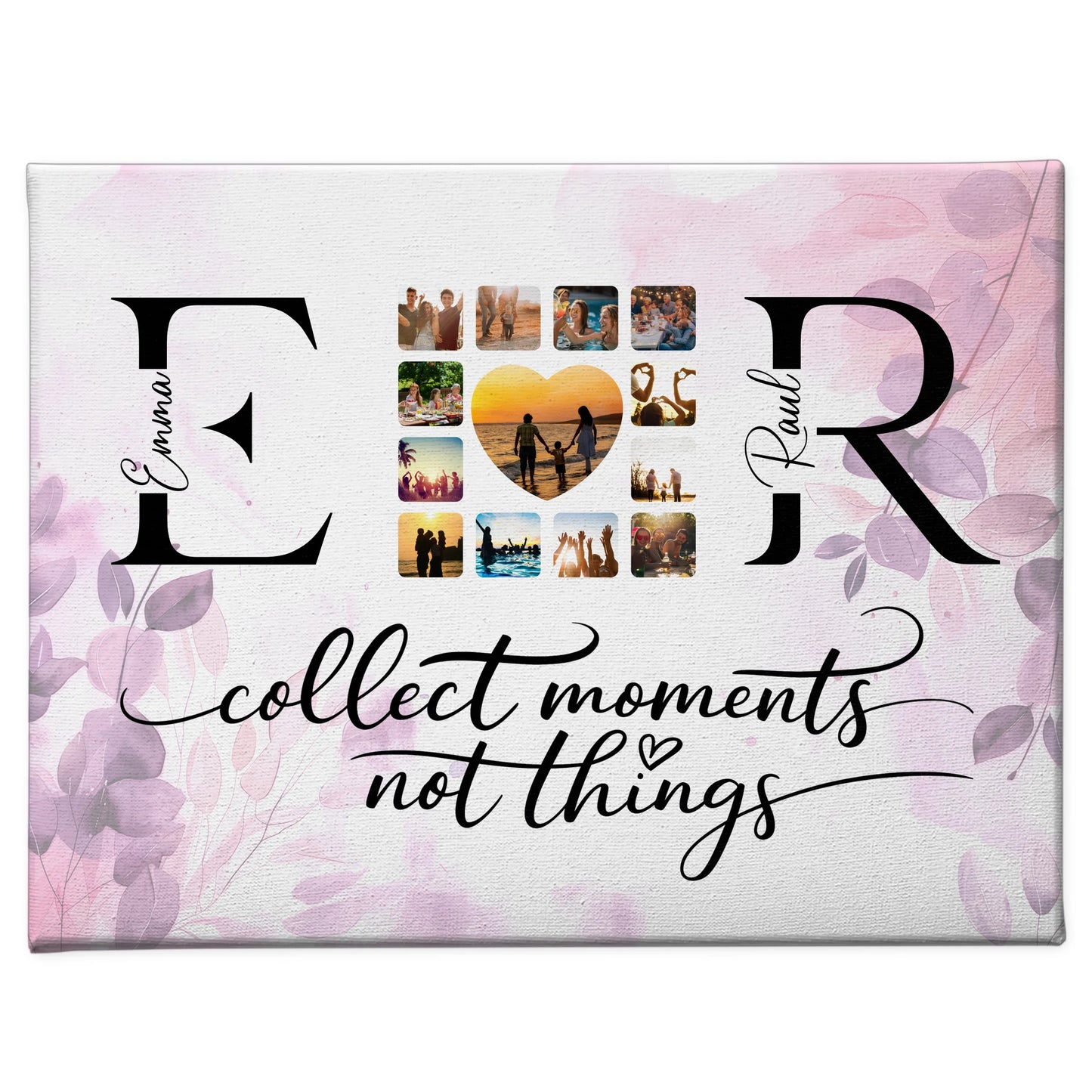Leinwand Liebe für Paare Mit Namen Initialien und Fotos Collect Moments 1