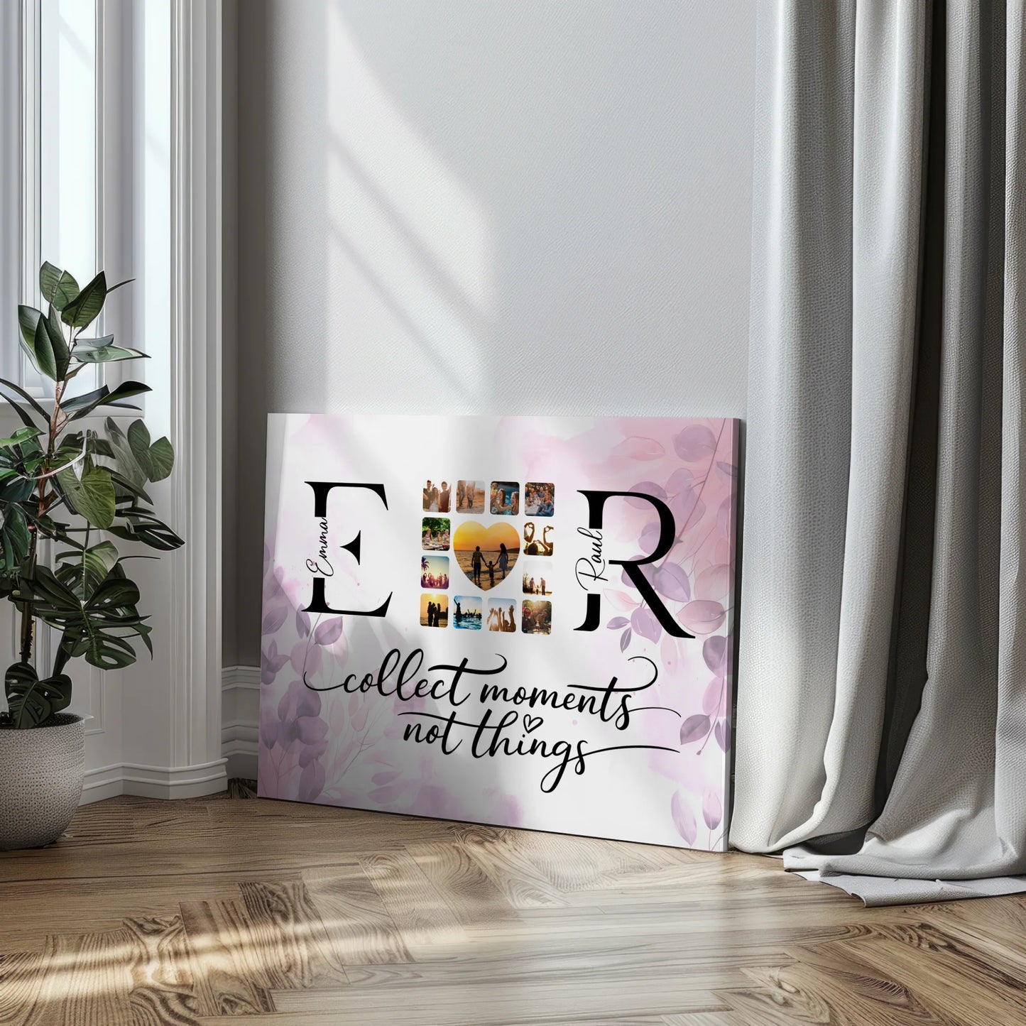 Leinwand Liebe für Paare Mit Namen Initialien und Fotos Collect Moments 3