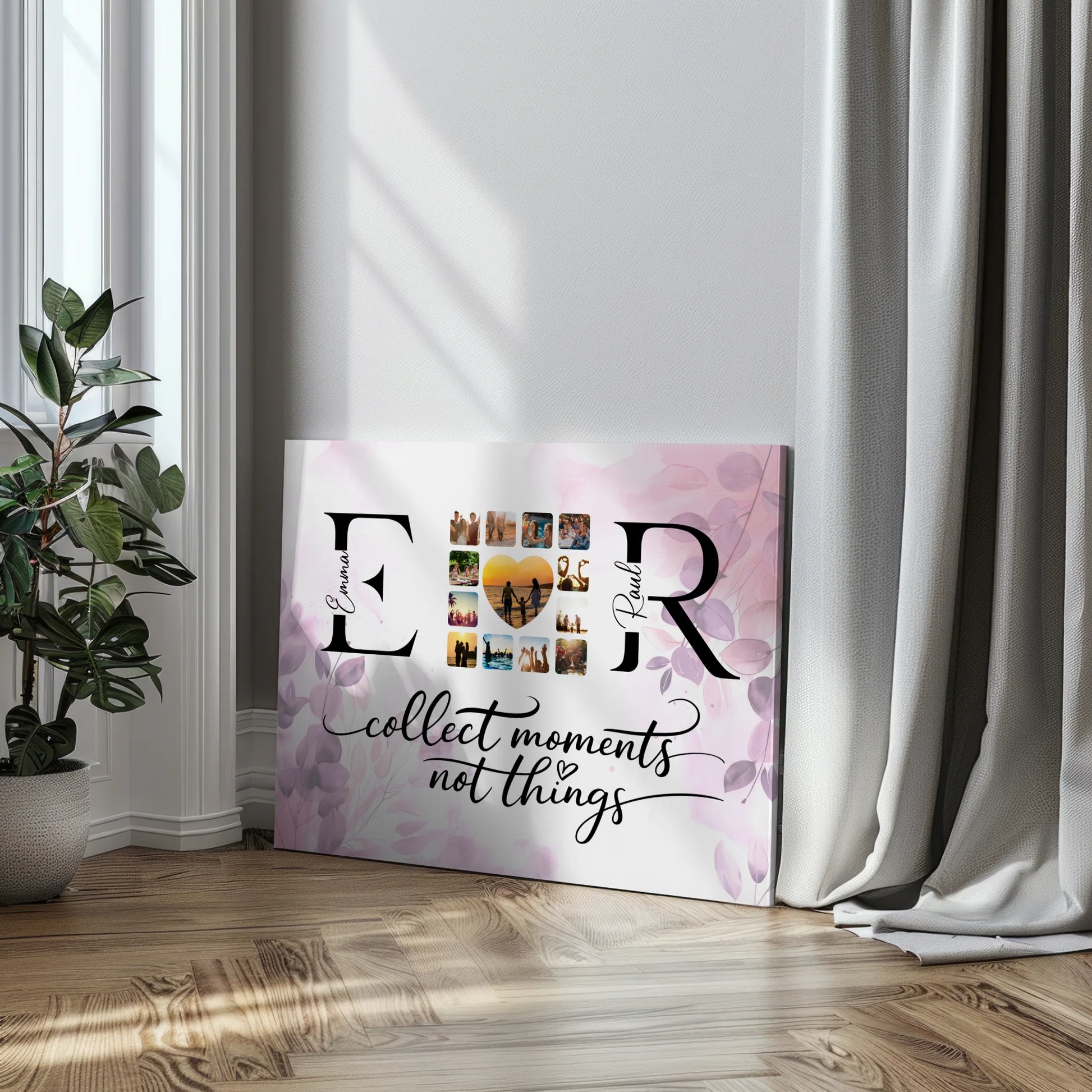 Leinwand Liebe für Paare Mit Namen Initialien und Fotos Collect Moments 3
