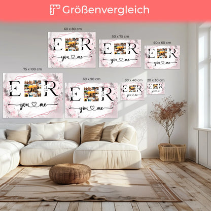 Personalisierte Leinwand Liebe Mit Fotos Initialien und Fotos Collect Moments Not Things 6