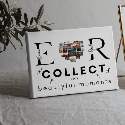 Personalisierte Leinwand Paare Mit Fotos Initialien und Fotos Te Amo 5