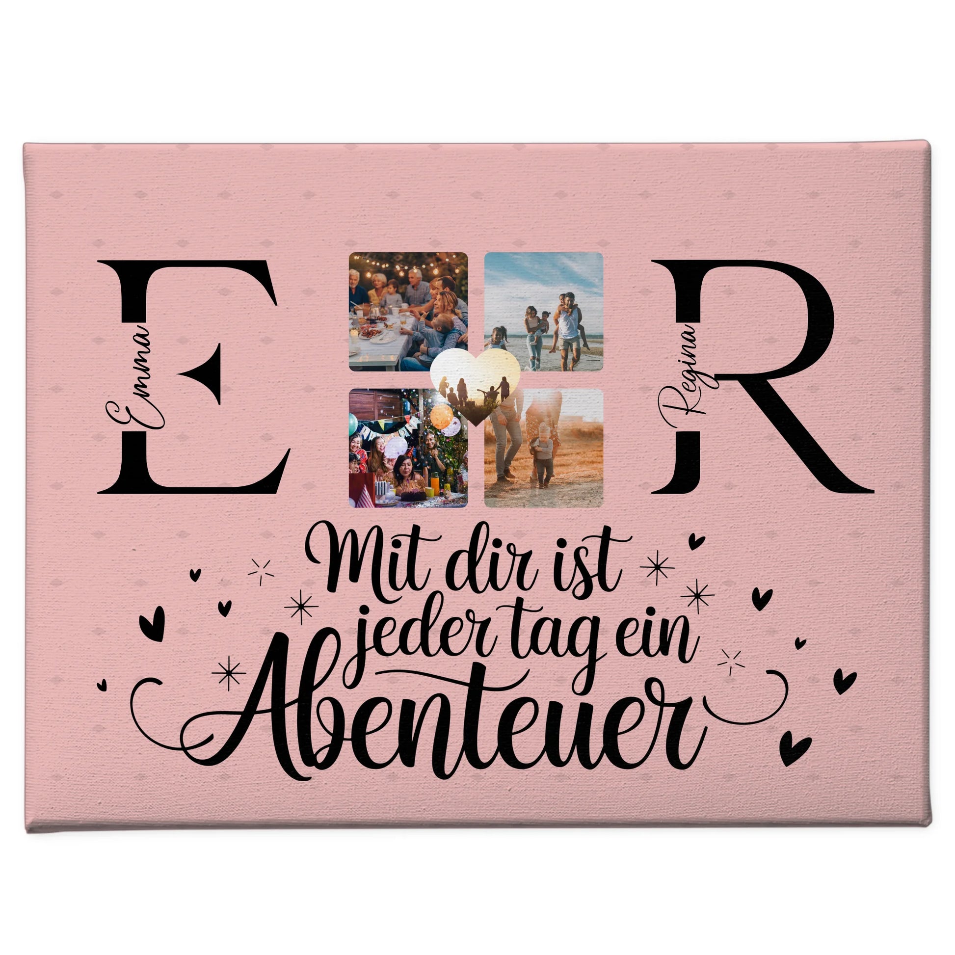 Beste Freundinnen Leinwand mit Initialien Namen und Fotos Geschenk 1