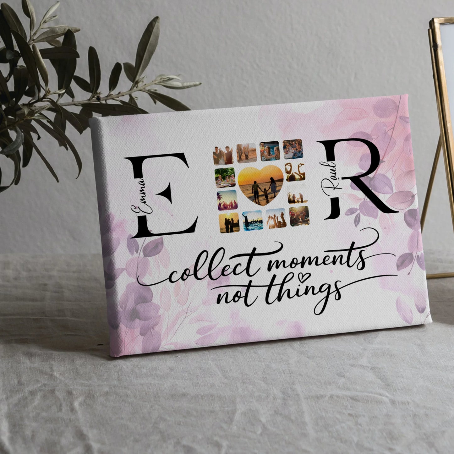 Leinwand Liebe für Paare Mit Namen Initialien und Fotos Collect Moments 5
