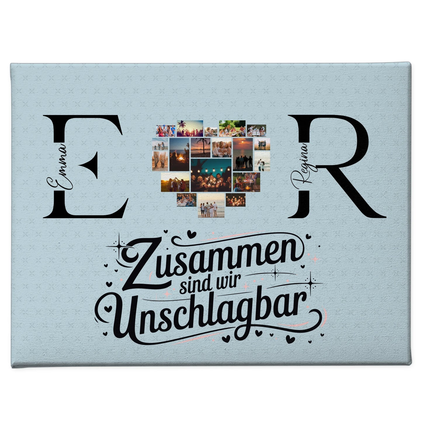 Freundinnen Leinwand mit Fotos Initialien und Namen Personalisiert 1