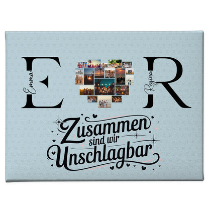 Freundinnen Leinwand mit Fotos Initialien und Namen Personalisiert 1