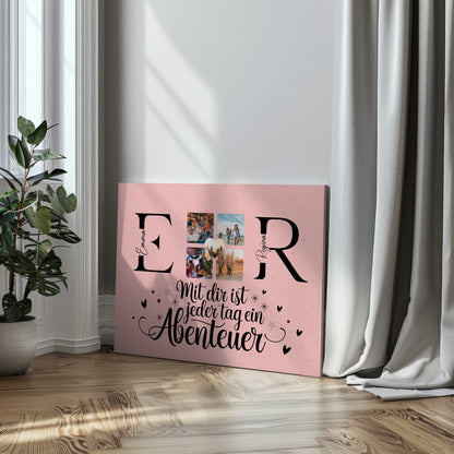 Beste Freundinnen Leinwand mit Initialien Namen und Fotos Geschenk 3