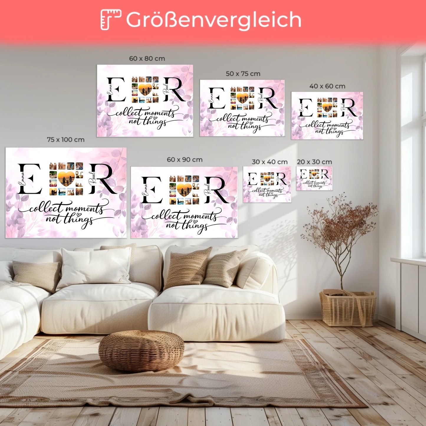 Leinwand Liebe für Paare Mit Namen Initialien und Fotos Collect Moments 6