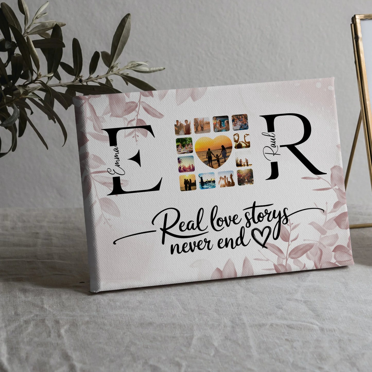 Leinwand Beste Freundin Gestalten Mit Initialien Namen und Fotos Real Love Storys Never End 5