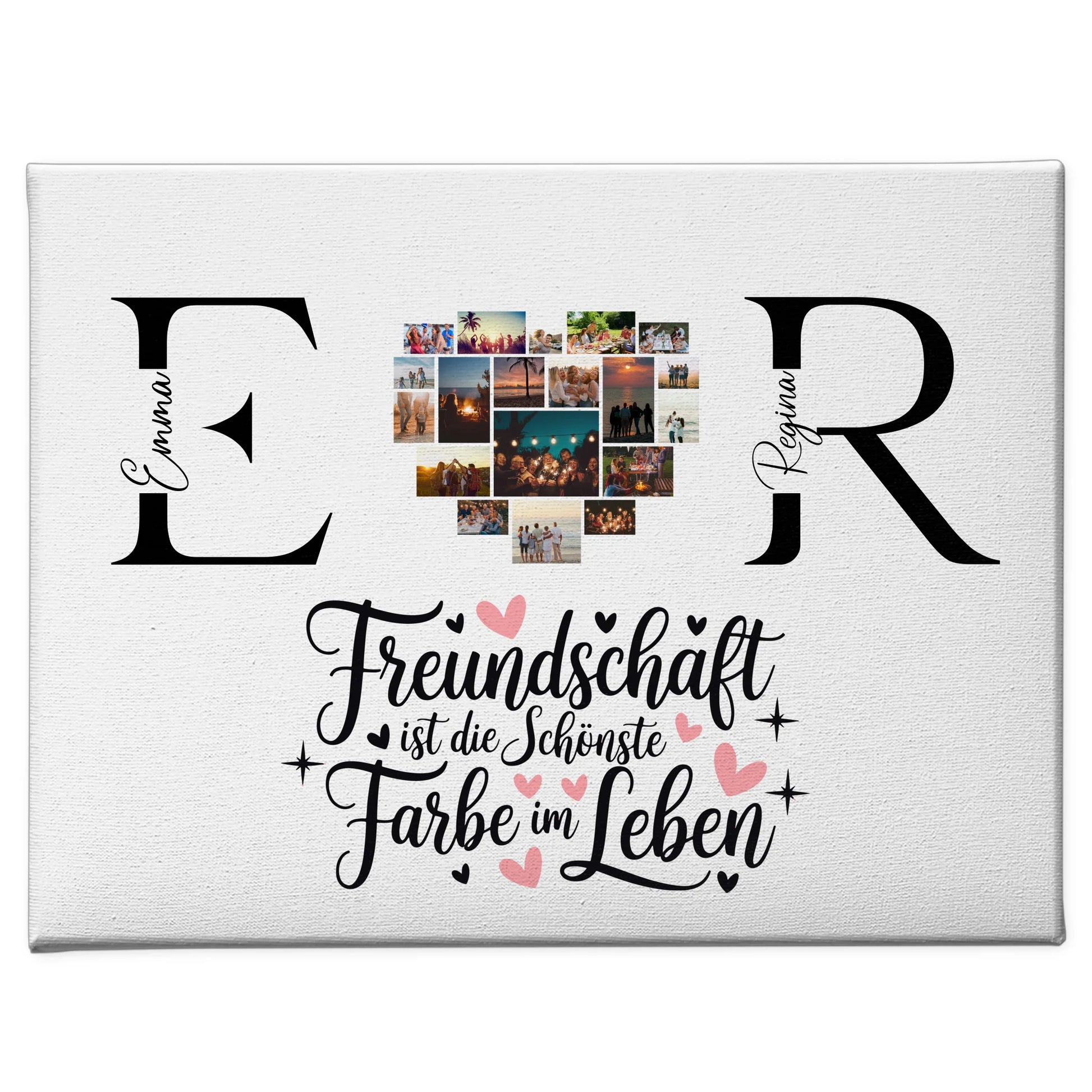Beste Freundin Leinwand Gestalten mit Fotos Initialien und Namen Personalisiert 1