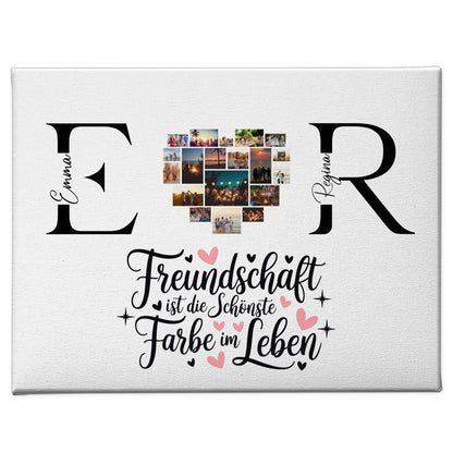 Beste Freundin Leinwand Gestalten mit Fotos Initialien und Namen Personalisiert 1