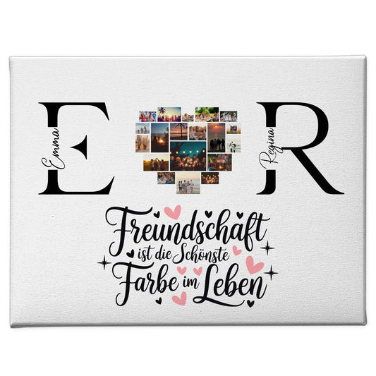 Beste Freundin Leinwand Gestalten mit Fotos Initialien und Namen Personalisiert 1