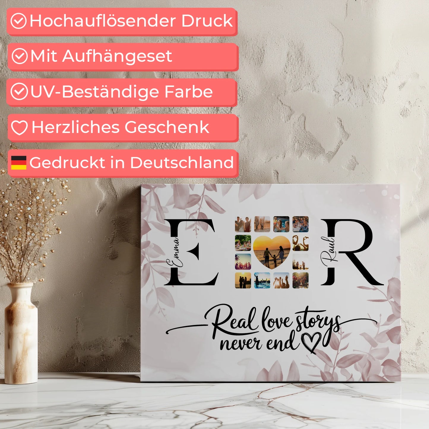 Leinwand Beste Freundin Gestalten Mit Initialien Namen und Fotos Real Love Storys Never End 7