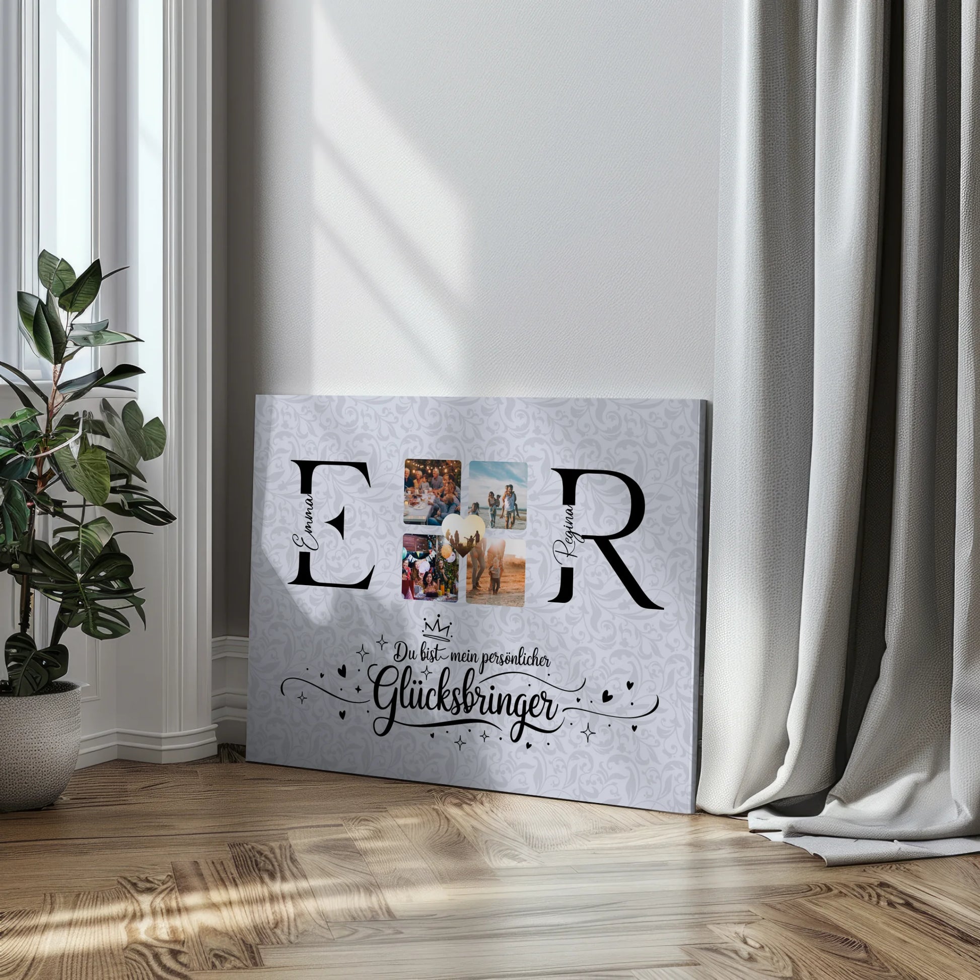 Leinwand Beste Freundin Selbst Gestalten mit Initialien Namen und Fotos Personalisiert 3