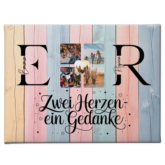 Beste Freundin Leinwand Gestalten mit Initialien Namen und Fotos Personalisiert 1