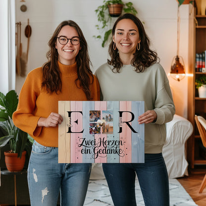 Beste Freundin Leinwand Gestalten mit Initialien Namen und Fotos Personalisiert 2