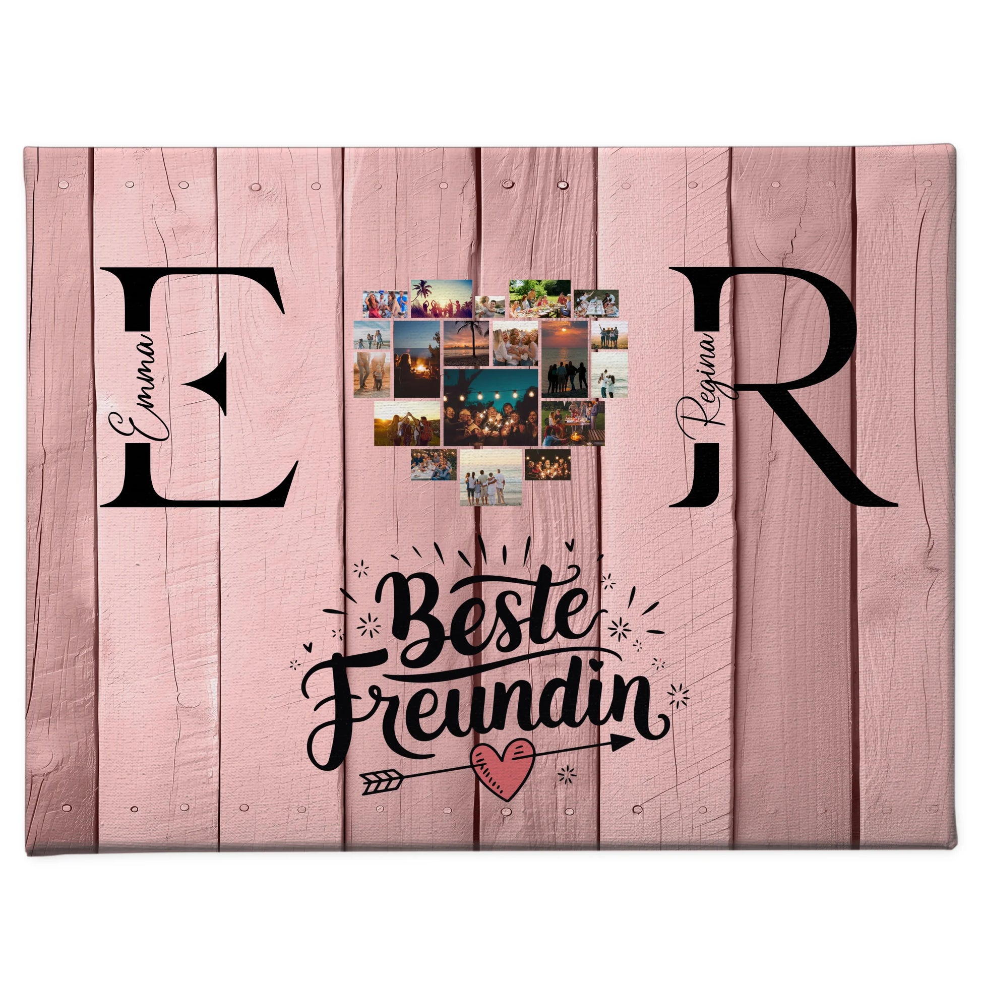 Leinwand Beste Freundin Personalisiert mit Fotos Initialien und Namen Geschenk 1