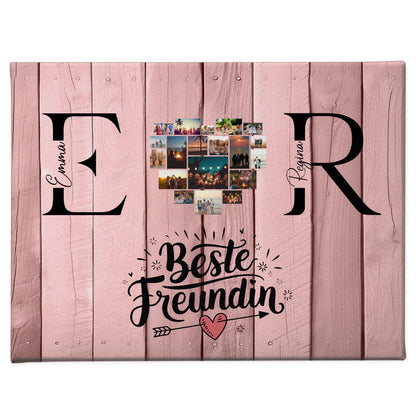 Leinwand Beste Freundin Personalisiert mit Fotos Initialien und Namen Geschenk 1