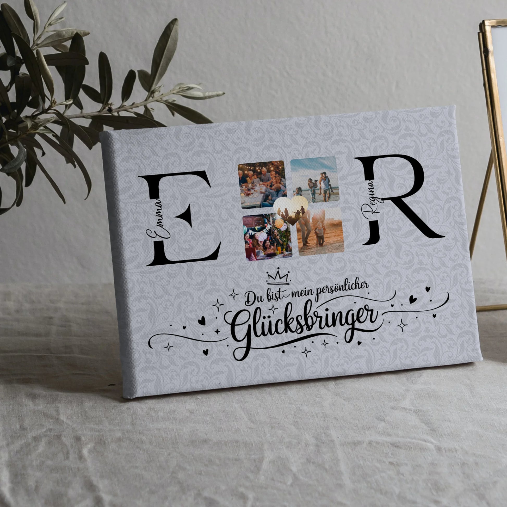 Leinwand Beste Freundin Selbst Gestalten mit Initialien Namen und Fotos Personalisiert 5