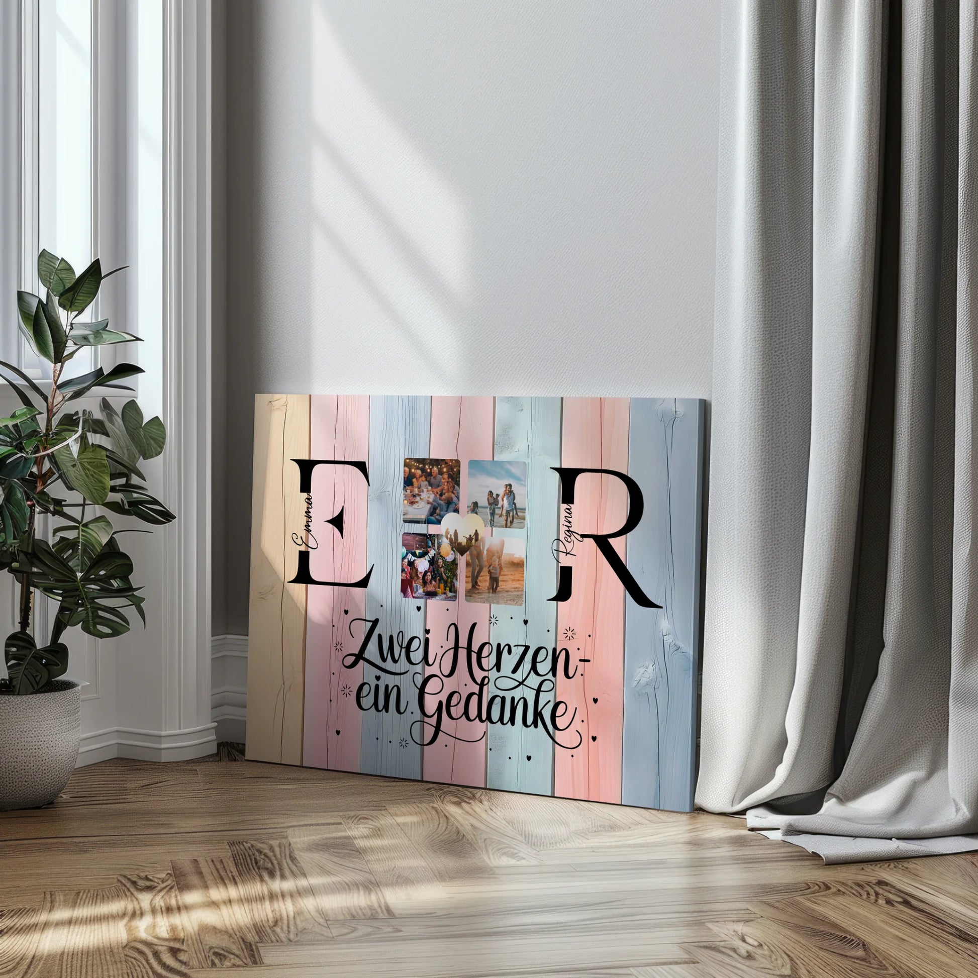 Beste Freundin Leinwand Gestalten mit Initialien Namen und Fotos Personalisiert 3