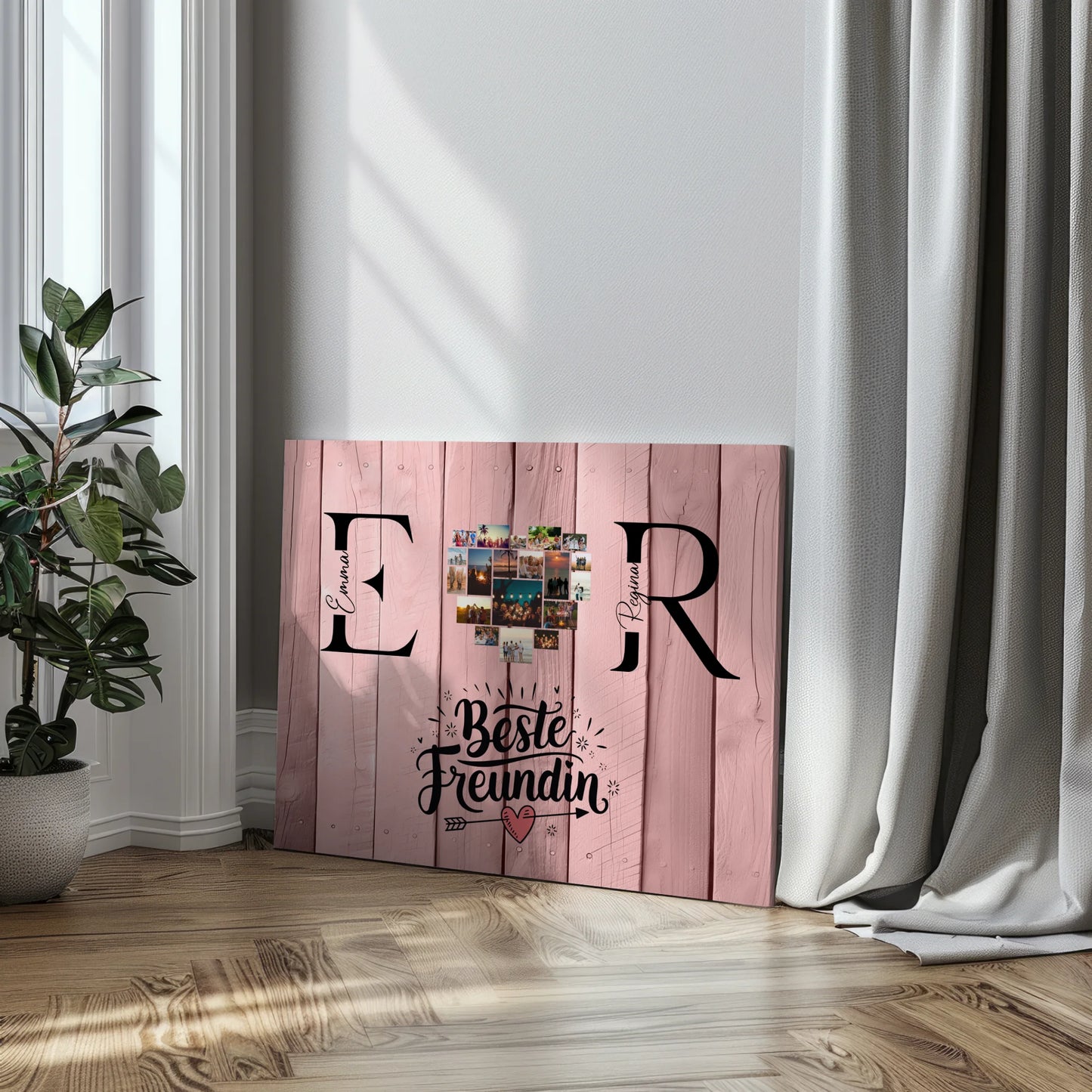 Leinwand Beste Freundin Personalisiert mit Fotos Initialien und Namen Geschenk 3