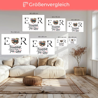 Beste Freundin Leinwand Gestalten mit Fotos Initialien und Namen Personalisiert 6