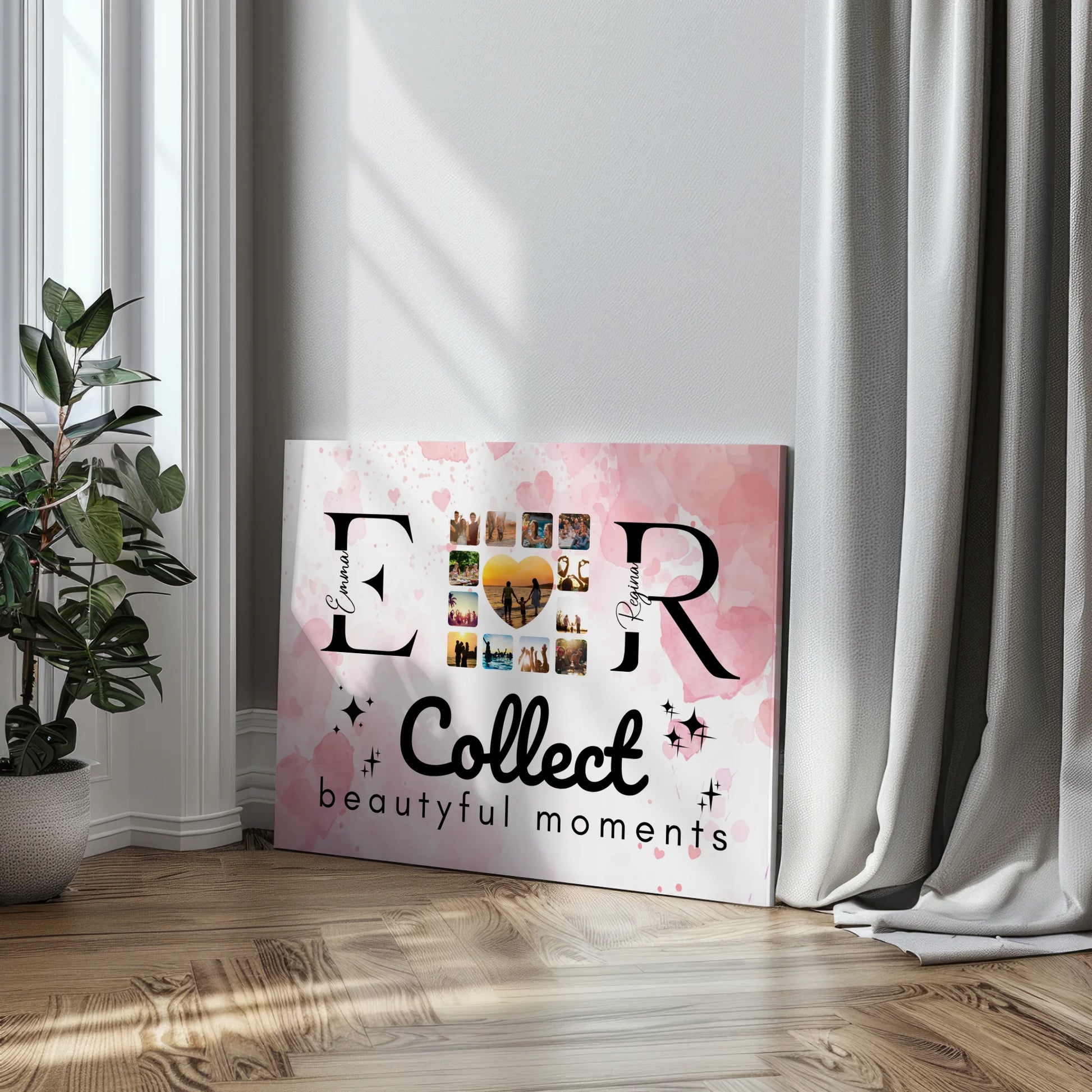 Beste Freundin Leinwand Gestalten mit Fotos Namen und Initialien Collect Beautyful Moments 3