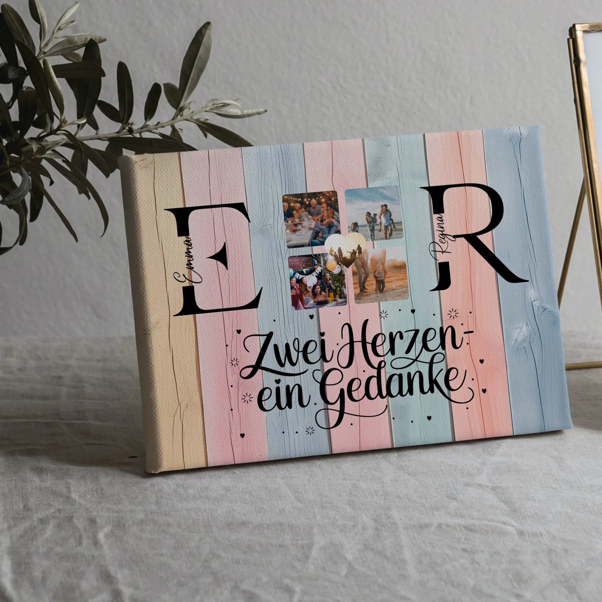 Beste Freundin Leinwand Gestalten mit Initialien Namen und Fotos Personalisiert 5