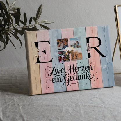 Beste Freundin Leinwand Gestalten mit Initialien Namen und Fotos Personalisiert 5