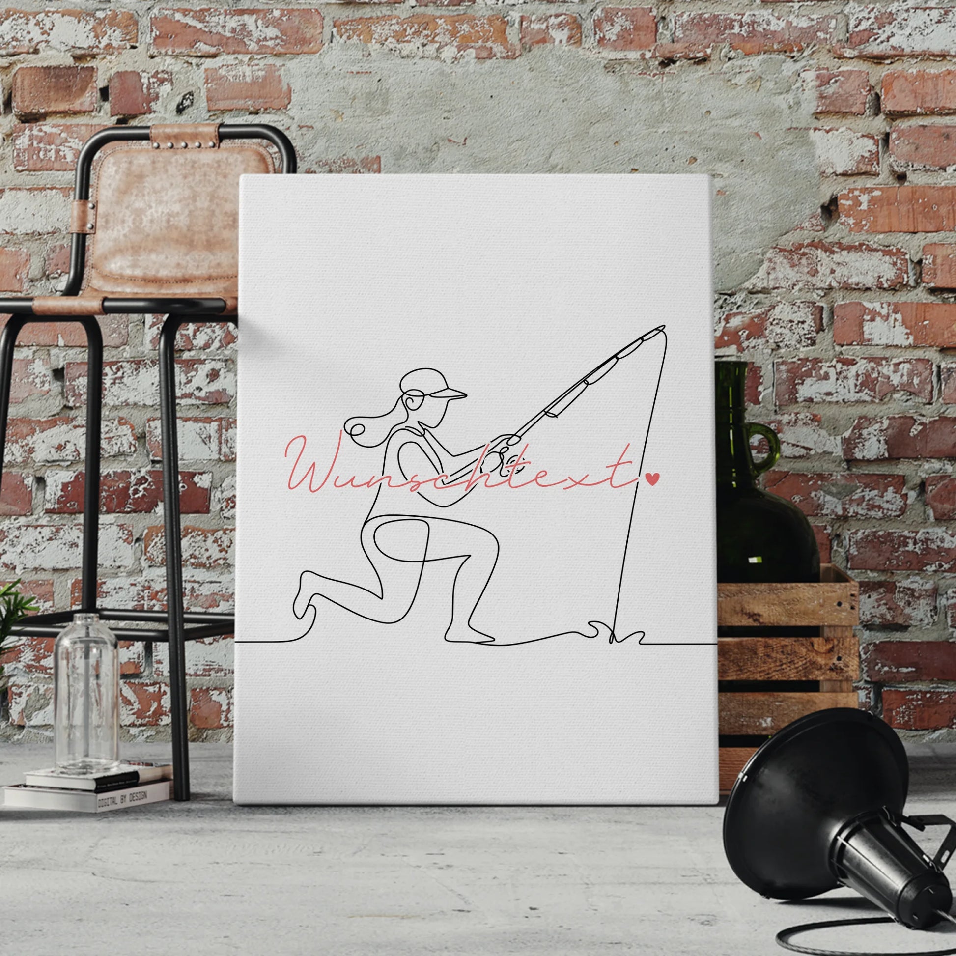 Personalisierte Leinwand Lineart Angeln Geschenk Tochter & Schwester 4