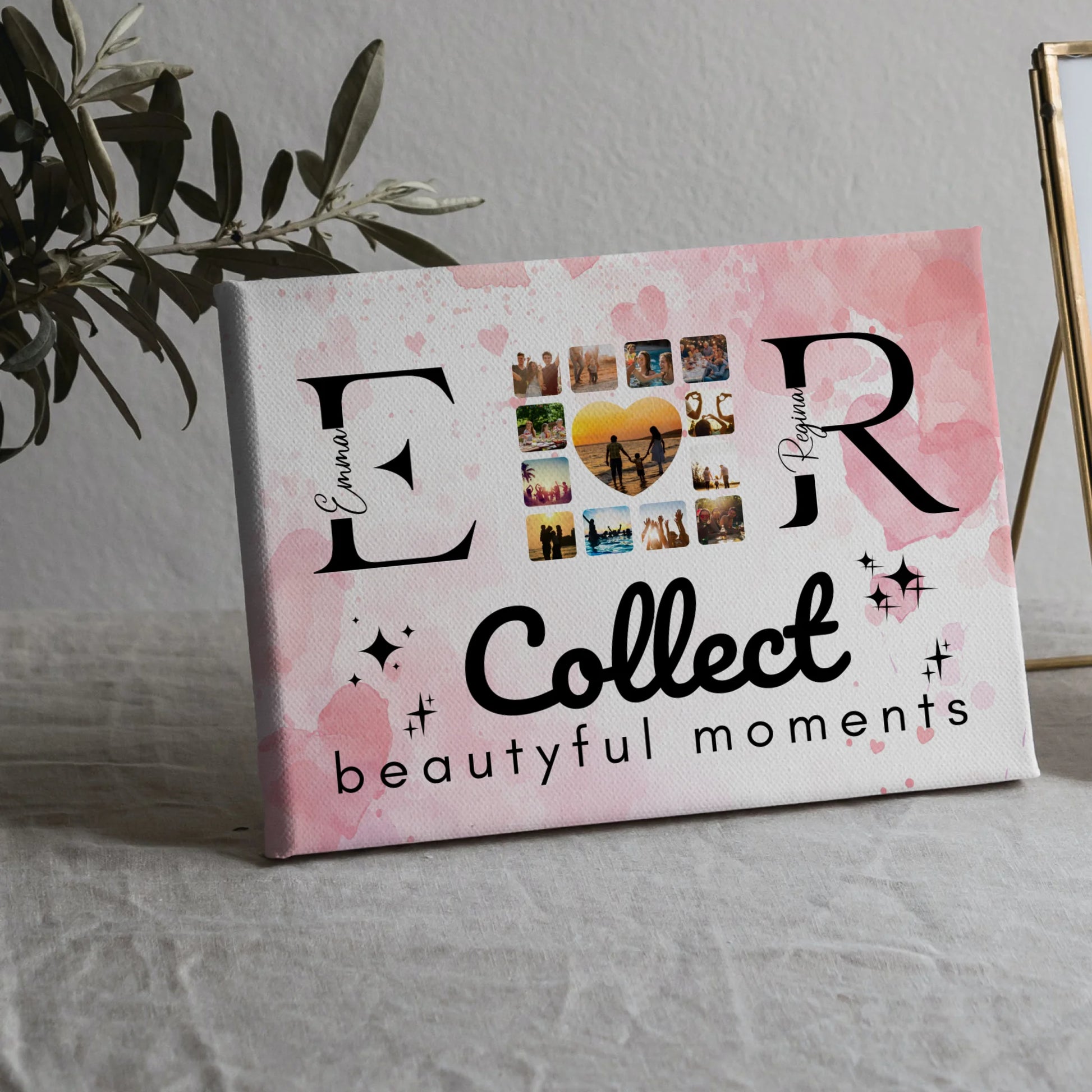 Beste Freundin Leinwand Gestalten mit Fotos Namen und Initialien Collect Beautyful Moments 5
