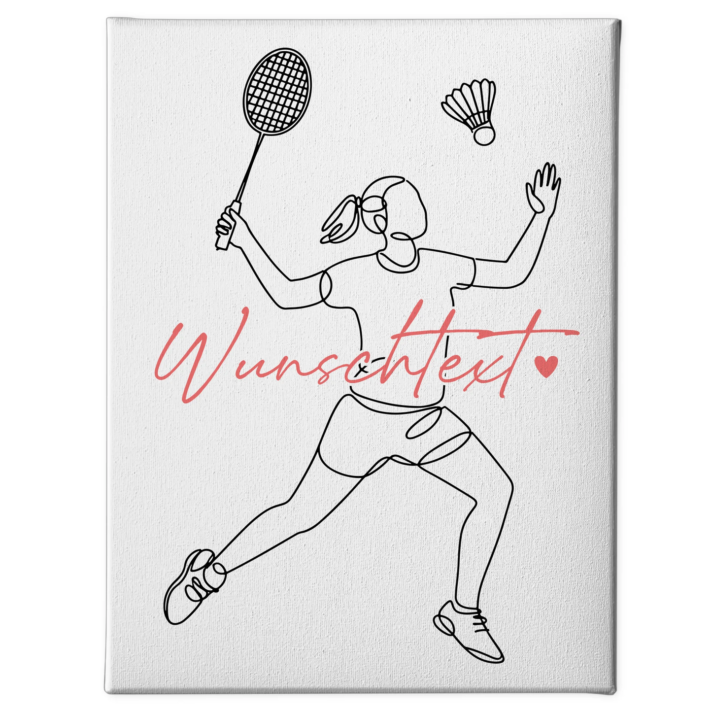 Personalisierte Leinwand Lineart Badminton Geschenk Tochter & Schwester 1