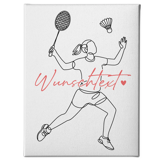 Personalisierte Leinwand Lineart Badminton Geschenk Tochter & Schwester 1