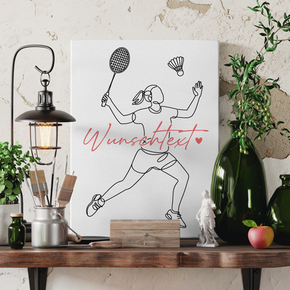 Personalisierte Leinwand Lineart Badminton Geschenk Tochter & Schwester 3