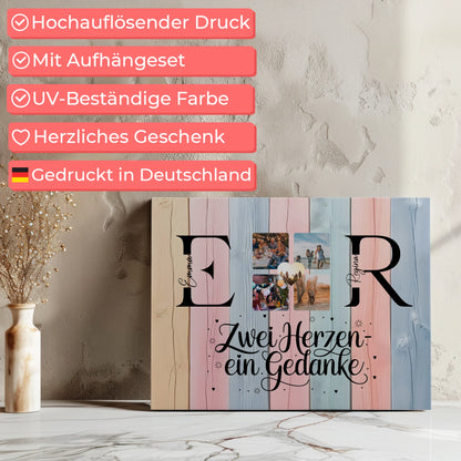 Beste Freundin Leinwand Gestalten mit Initialien Namen und Fotos Personalisiert 7