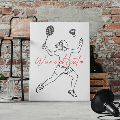 Personalisierte Leinwand Lineart Badminton Geschenk Tochter & Schwester 4